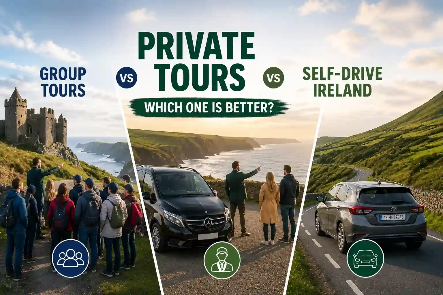 Private Tours vs Group Tours vs Self-Drive Ireland (Which One Better)