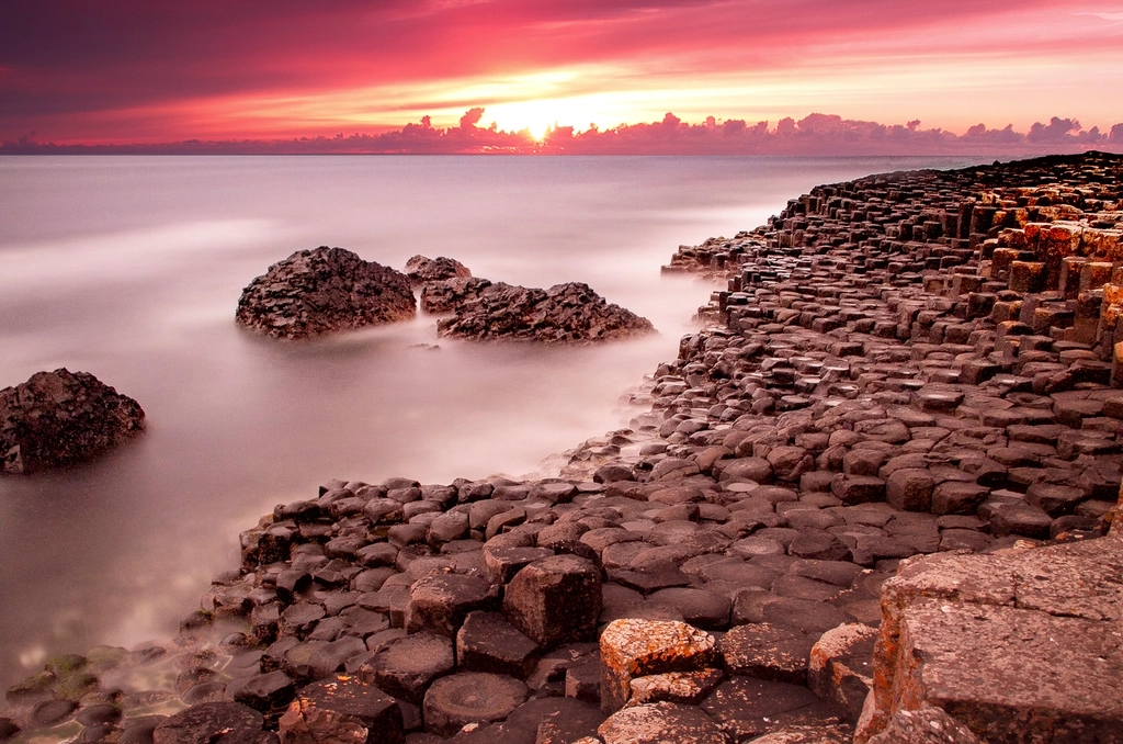 Giants Causeway hexagonal basalt columns Northern Ireland coast
